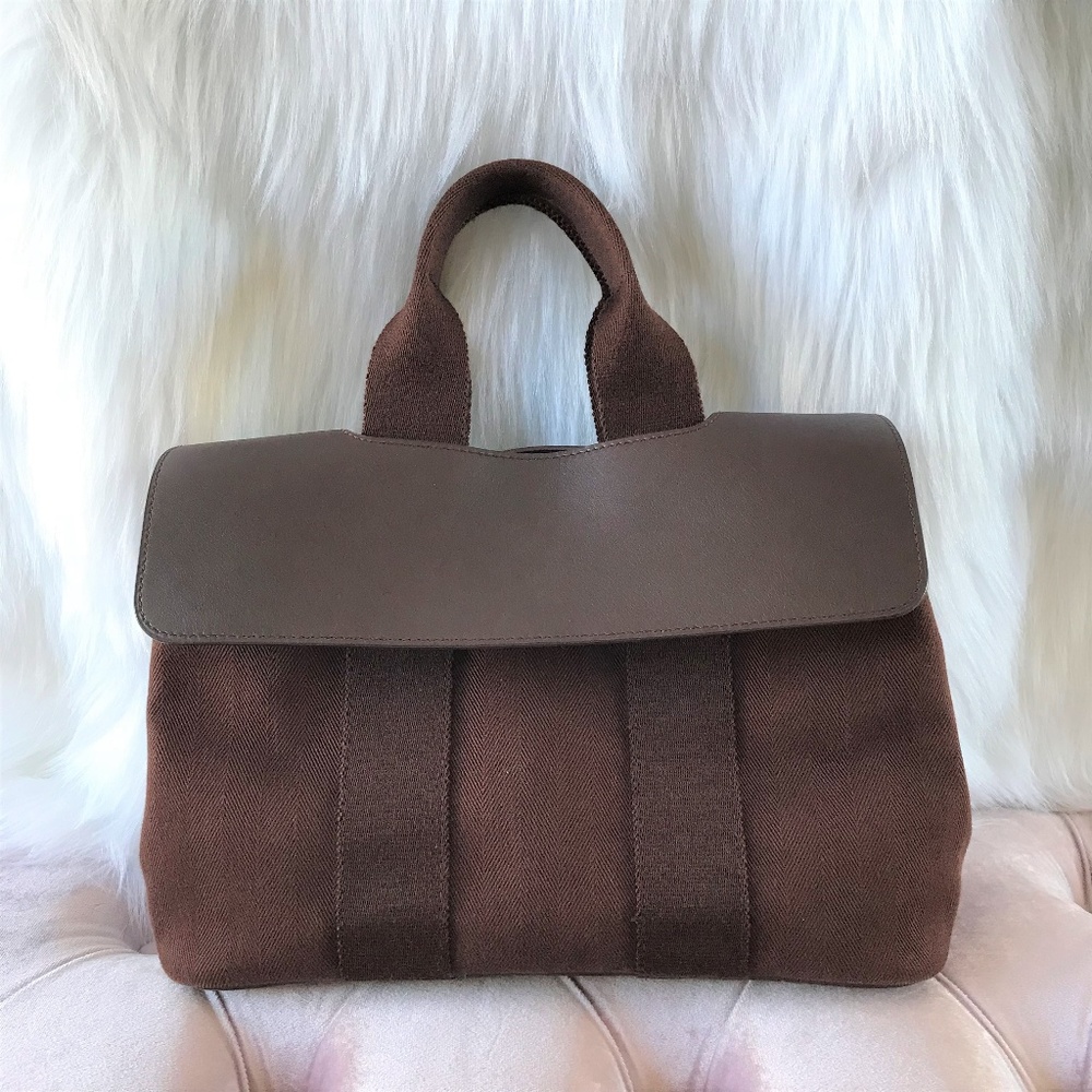 SOLD!! HERMES Valparaiso PM Canvas Satchel